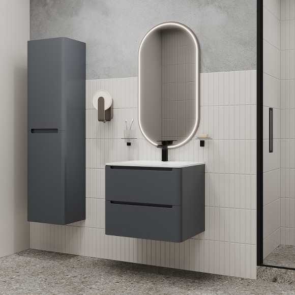 Тумба с раковиной Iddis Edifice 60 EDI60D0i95K подвесная Темно-серая Тумба с раковиной Iddis Edifice 60 EDI60D0i95K подвесная Темно-серая