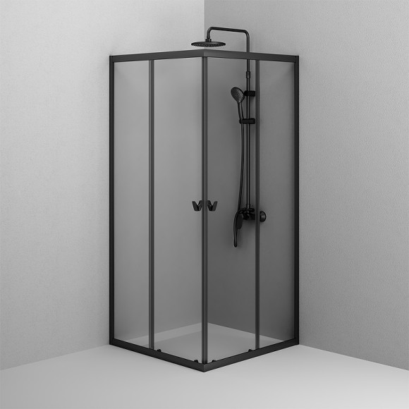 Душевой уголок AM.PM Sunny 90х90 W87G-403-9090-BT профиль Черный матовый стекло прозрачное Душевой уголок AM.PM Sunny 90х90 W87G-403-9090-BT профиль Черный матовый стекло прозрачное