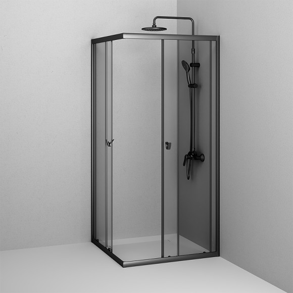 Душевой уголок AM.PM Sunny 90х90 W87G-403-9090-BT профиль Черный матовый стекло прозрачное Душевой уголок AM.PM Sunny 90х90 W87G-403-9090-BT профиль Черный матовый стекло прозрачное