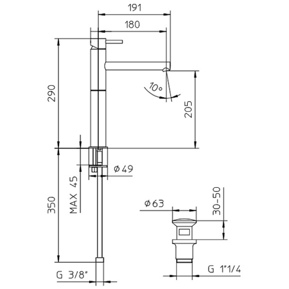 Смеситель для раковины Bossini Oki Z005303.030 Хром Смеситель для раковины Bossini Oki Z005303.030 Хром