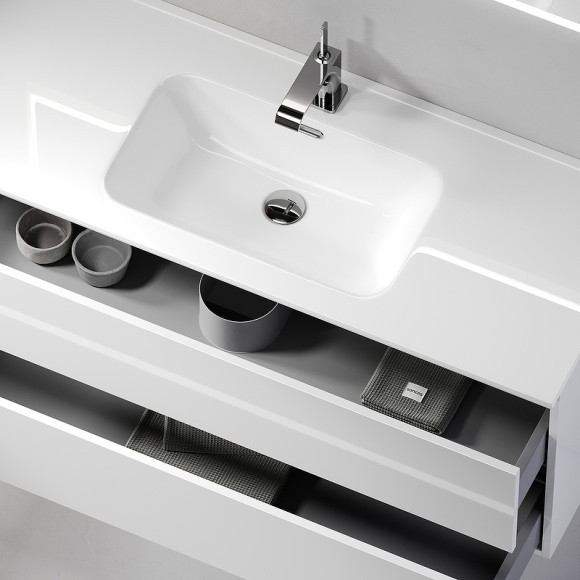 Тумба под раковину Sancos Urban 120 UR120-1W подвесная Белый глянец