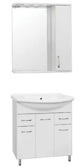 Тумба под раковину Style Line Эко Стандарт 26 Байкал 75 ЛС-00002286 Белый глянец Тумба под раковину Style Line Эко Стандарт 26 Байкал 75 ЛС-00002286 Белый глянец