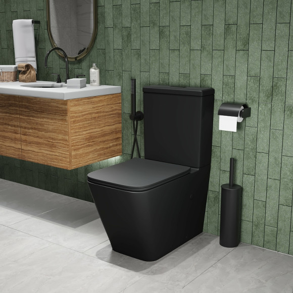 Унитаз компакт Grossman GR-4445BMS Черный матовый с бачком и сиденьем Микролифт Унитаз компакт Grossman GR-4445BMS Черный матовый с бачком и сиденьем Микролифт