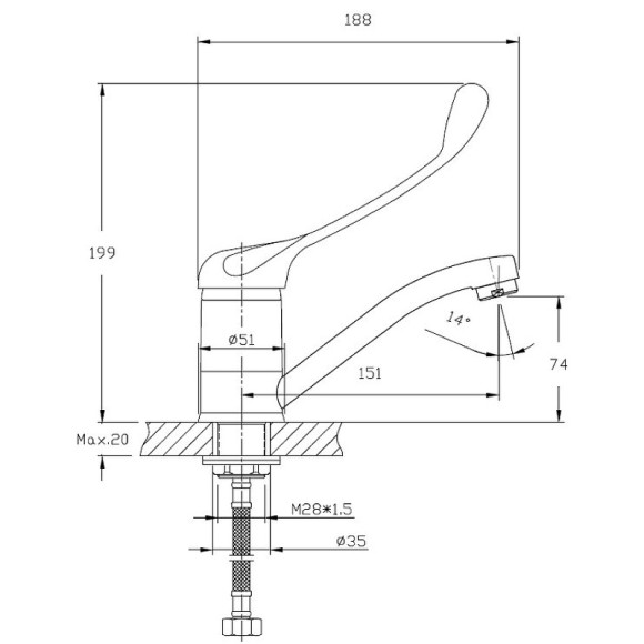 Смеситель для кухни Haiba HB4554-2 Хром