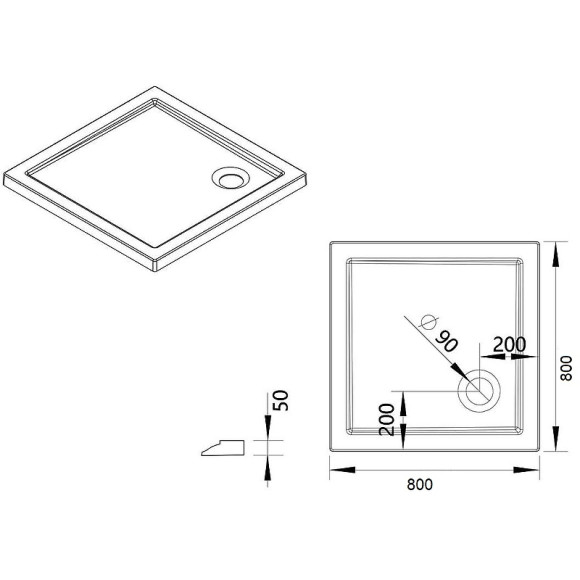 Акриловый поддон для душа Vincea 80х80 VST-5AS-8080 Белый Акриловый поддон для душа Vincea 80х80 VST-5AS-8080 Белый