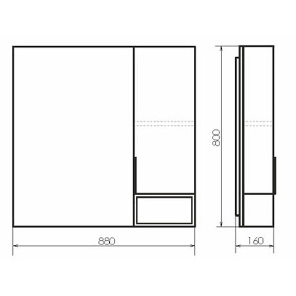 Зеркало со шкафом Comforty Франкфурт 90 00004150529 Дуб шоколадно-коричневый Черное матовое