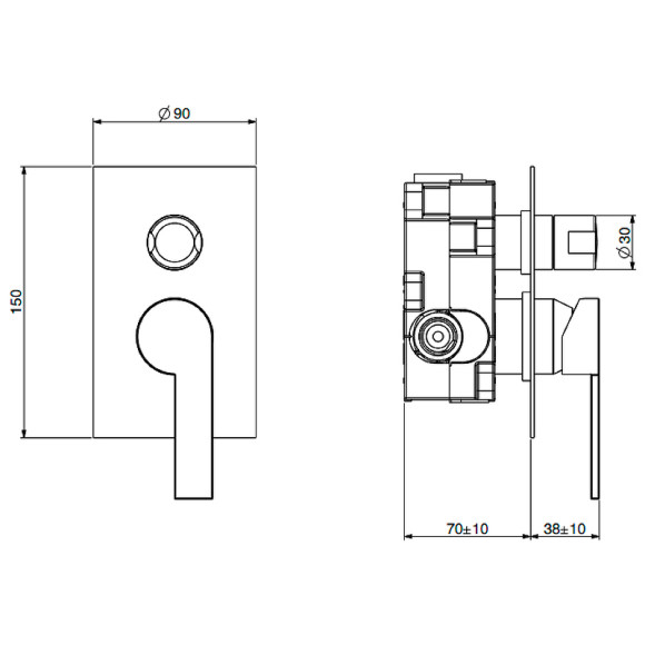 Смеситель для душа Gattoni Color 8033/ESC0 Хром