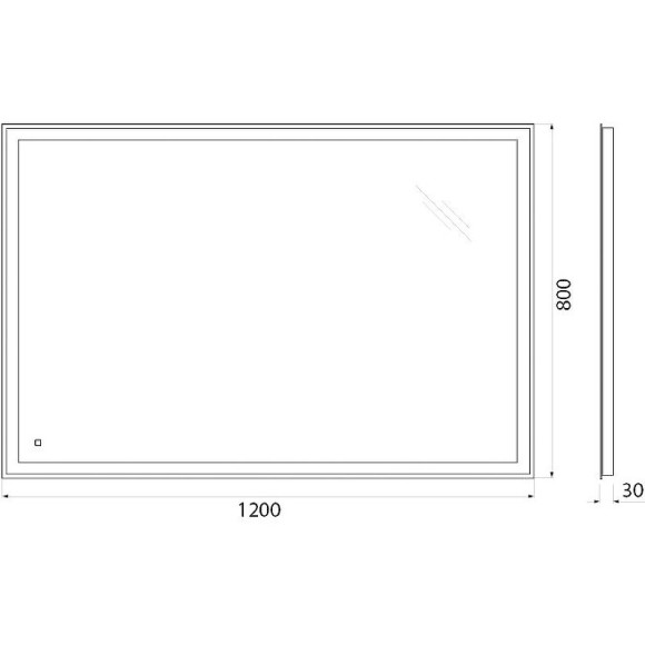 Зеркало BelBagno SPC-GRT 120 с сенсорным выключателем с подсветкой