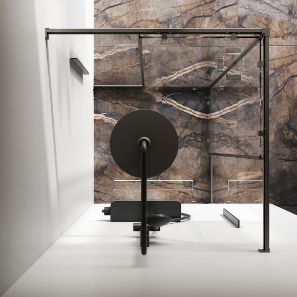 Душевой уголок AM.PM Func 90x90 W84G-403-9090-BТ профиль Черный матовый стекло прозрачное Душевой уголок AM.PM Func 90x90 W84G-403-9090-BТ профиль Черный матовый стекло прозрачное