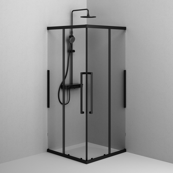 Душевой уголок AM.PM Func 90x90 W84G-403-9090-BТ профиль Черный матовый стекло прозрачное Душевой уголок AM.PM Func 90x90 W84G-403-9090-BТ профиль Черный матовый стекло прозрачное