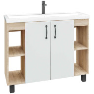 Тумба под раковину Grossman Флай 100 101001 Дуб сонома Белая Тумба под раковину Grossman Флай 100 101001 Дуб сонома Белая