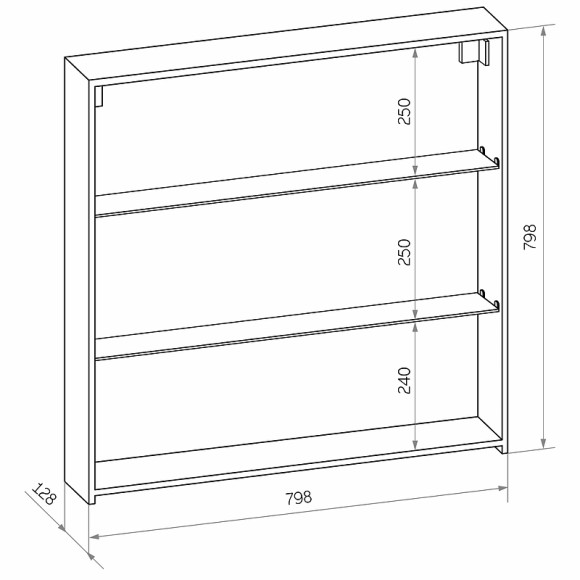 Зеркальный шкаф Континент Mirror Box black Led 80 МВК052 с подсветкой Черный