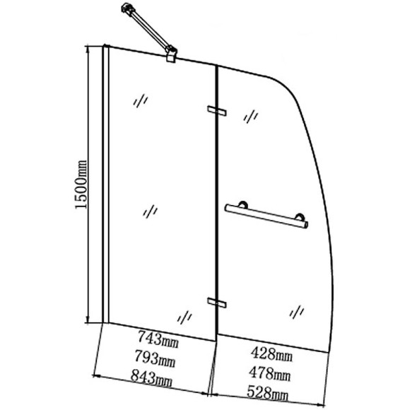 Шторка на ванну Grossman 90 GR-102 профиль Хром стекло прозрачное Шторка на ванну Grossman 90 GR-102 профиль Хром стекло прозрачное