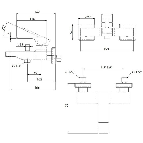 Смеситель для ванны Remer Absolute AU05NO Черный матовый Смеситель для ванны Remer Absolute AU05NO Черный матовый
