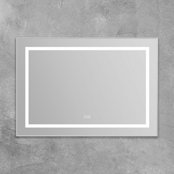 Зеркало BelBagno Kraft 98.5 SPC-KRAFT-985-685-TCH-WARM с подсветкой с подогревом Сатин с сенсорным выключателем Зеркало BelBagno Kraft 98.5 SPC-KRAFT-985-685-TCH-WARM с подсветкой с подогревом Сатин с сенсорным выключателем