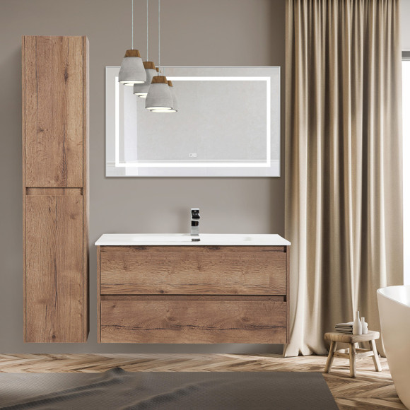 Зеркало BelBagno Kraft 98.5 SPC-KRAFT-985-685-TCH-WARM с подсветкой с подогревом Сатин с сенсорным выключателем Зеркало BelBagno Kraft 98.5 SPC-KRAFT-985-685-TCH-WARM с подсветкой с подогревом Сатин с сенсорным выключателем