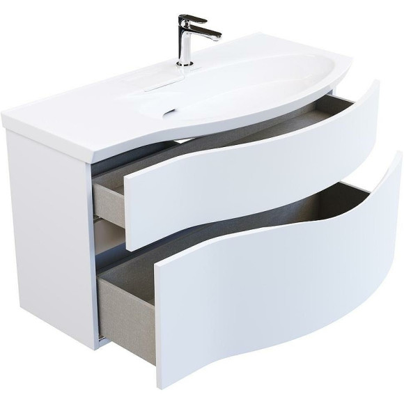 Тумба под раковину Kerama Marazzi Riva 100 R RV.100Rh\WHT.M подвесная Белая матовая Тумба под раковину Kerama Marazzi Riva 100 R RV.100Rh\WHT.M подвесная Белая матовая