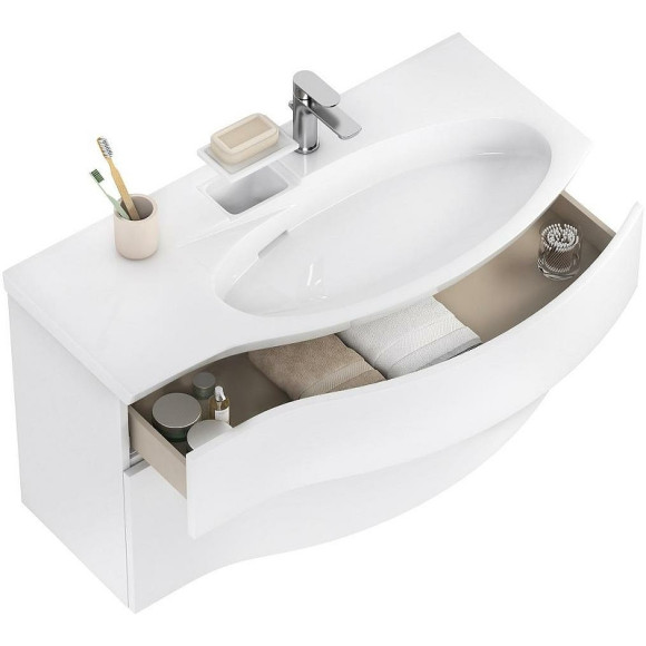 Тумба под раковину Kerama Marazzi Riva 100 R RV.100Rh\WHT.M подвесная Белая матовая Тумба под раковину Kerama Marazzi Riva 100 R RV.100Rh\WHT.M подвесная Белая матовая