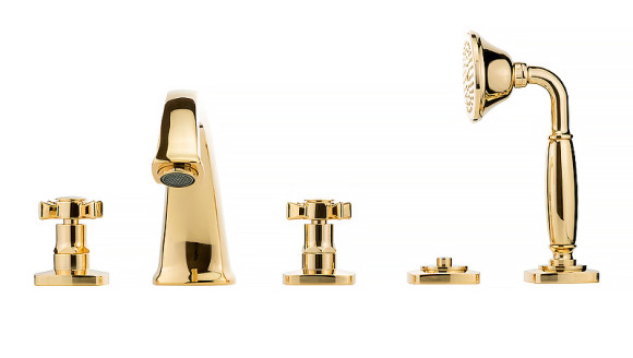 Смеситель на борт ванны Migliore Korona 28503 Золото