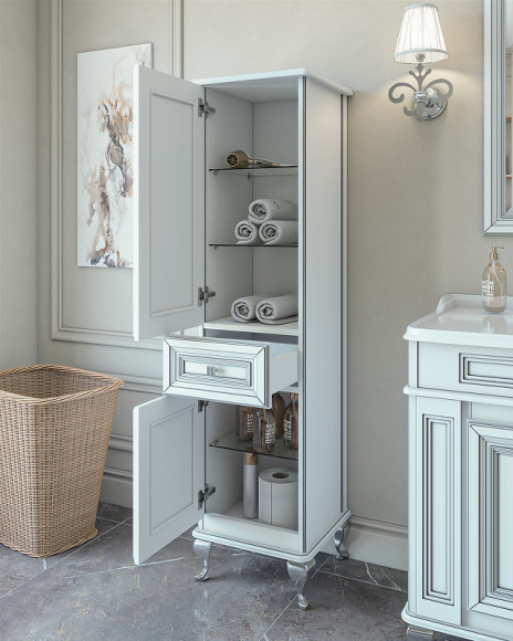 Шкаф пенал Caprigo Fresco 42 L 10650L-В016 Белый матовый