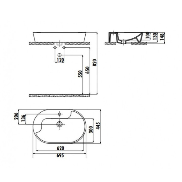 Раковина Creavit Topic 70 TP172-00CB00E-AK00 Золото