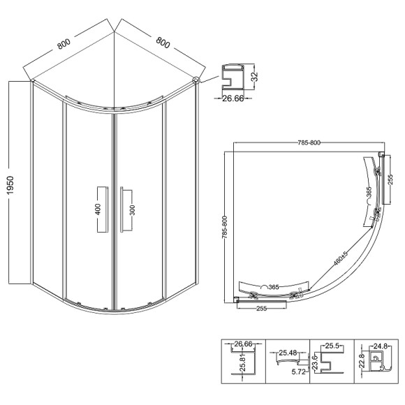 Душевой уголок Niagara Nova 80х80 NG-6625-34 профиль Хром стекло прозрачное Душевой уголок Niagara Nova 80х80 NG-6625-34 профиль Хром стекло прозрачное