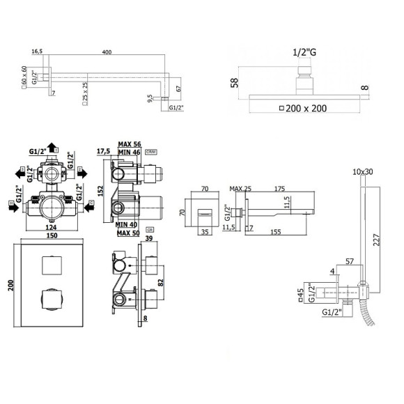 Душевая система Paffoni Level KITLEQ519CR120 с термостатом Хром