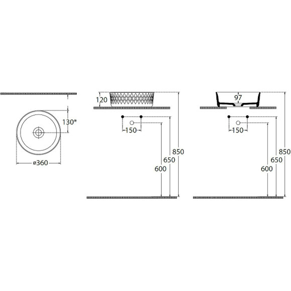 Раковина-чаша Allen Brau Fantasy Romb 36 4.11033.31 Черная матовая Раковина-чаша Allen Brau Fantasy Romb 36 4.11033.31 Черная матовая