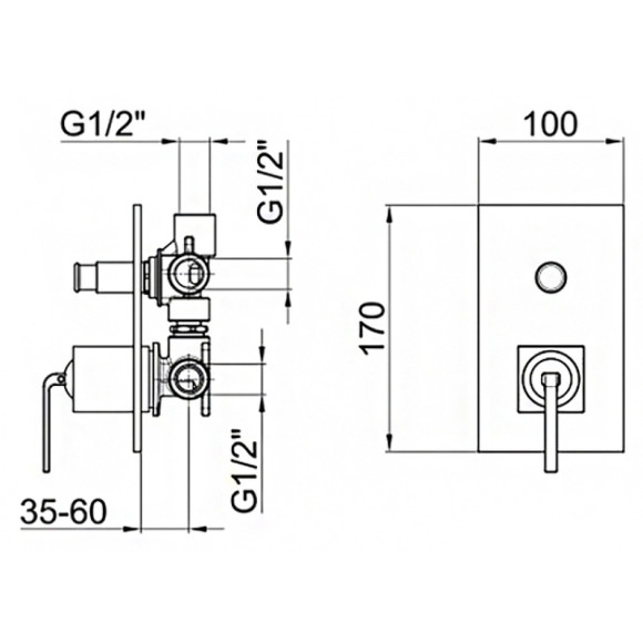 Смеситель для душа Webert Wolo WO860101015 Хром Смеситель для душа Webert Wolo WO860101015 Хром