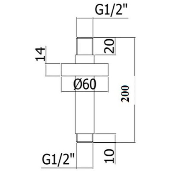 Кронштейн для верхнего душа Paffoni ZSOF065NO Черный матовый Кронштейн для верхнего душа Paffoni ZSOF065NO Черный матовый