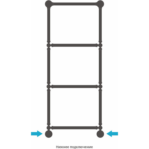 Водяной полотенцесушитель Сунержа Ренессанс 1386 1260х500 03-0281-1250 с полкой Золото