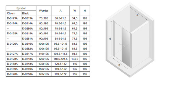 Душевая дверь New Trendy New Soleo Black 90 D-0215A профиль Черный стекло прозрачное Душевая дверь New Trendy New Soleo Black 90 D-0215A профиль Черный стекло прозрачное