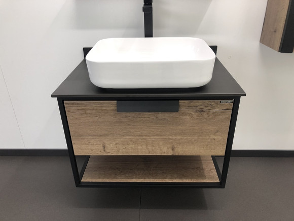 Тумба с раковиной Comforty Кельн 75 00004149065 подвесная Дуб темный Тумба с раковиной Comforty Кельн 75 00004149065 подвесная Дуб темный