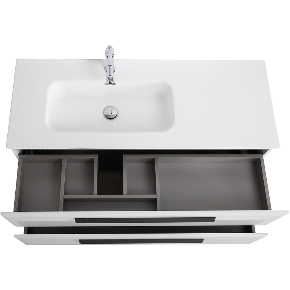 Тумба под раковину Cezares Eco-Cer-N 120 L ECO-CER-N-1200-2C-SO-BL-L подвесная Bianco Lucido без ручек