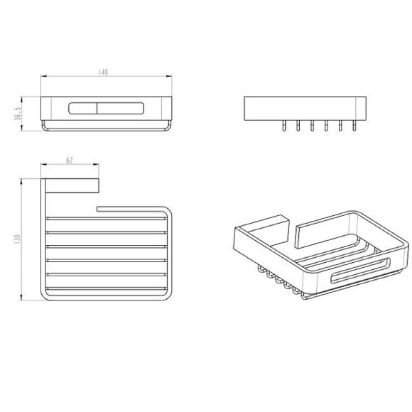 Держатель для губки Boheme Q 10959-MG Золото матовое Держатель для губки Boheme Q 10959-MG Золото матовое