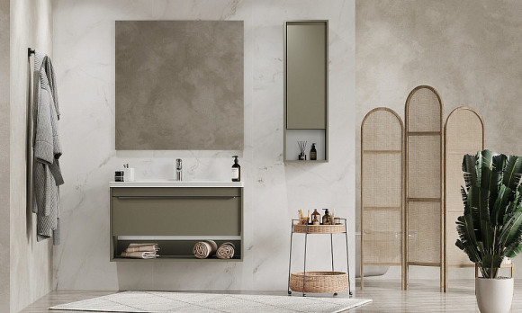 Шкаф пенал Aquaton Хоуп 33 1A287503HP9D0 подвесной Хаки