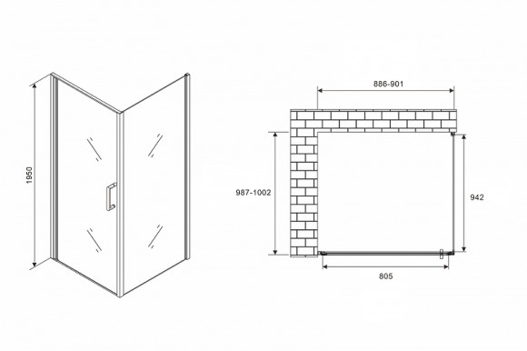 Душевой уголок Abber Sonnenstrand 90x100 AG04090-S100 профиль Хром стекло прозрачное Душевой уголок Abber Sonnenstrand 90x100 AG04090-S100 профиль Хром стекло прозрачное