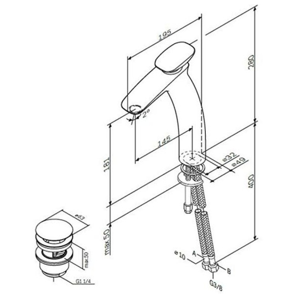 Смеситель для раковины AM.PM Spirit V2.0 F70A92200 Хром Смеситель для раковины AM.PM Spirit V2.0 F70A92200 Хром