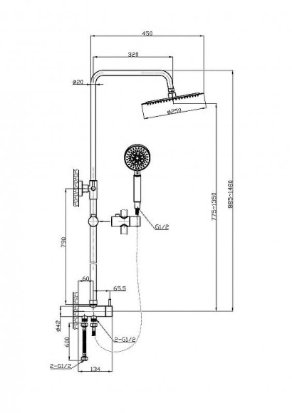 Душевая система BelBagno Ancona ANCONA-DOC2FD-CRM Хром