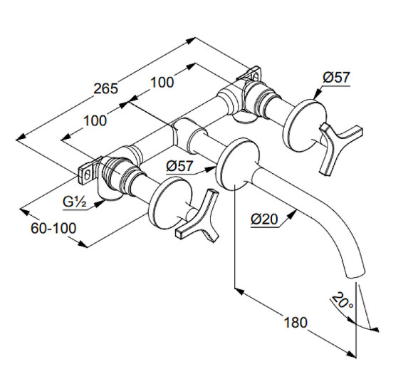 Смеситель для раковины Kludi Nova Fonte 201440539 Хром Смеситель для раковины Kludi Nova Fonte 201440539 Хром