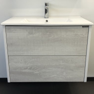 Тумба с раковиной Comforty Женева 75 00004137097 подвесная Дуб белый