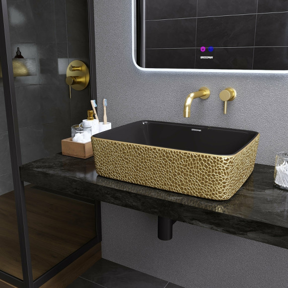 Раковина-чаша Grossman Color 48 GR-3016GBL Золото Черная Раковина-чаша Grossman Color 48 GR-3016GBL Золото Черная