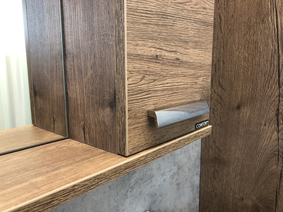 Зеркало со шкафом Comforty Марио 75 00-00004159 с подсветкой Дуб темный