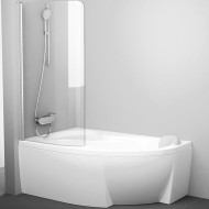 Шторка на ванну Ravak Chrome CVSK1 Rosa 140/150 L 7QLM0U00Y1 профиль Сатин стекло Transparent