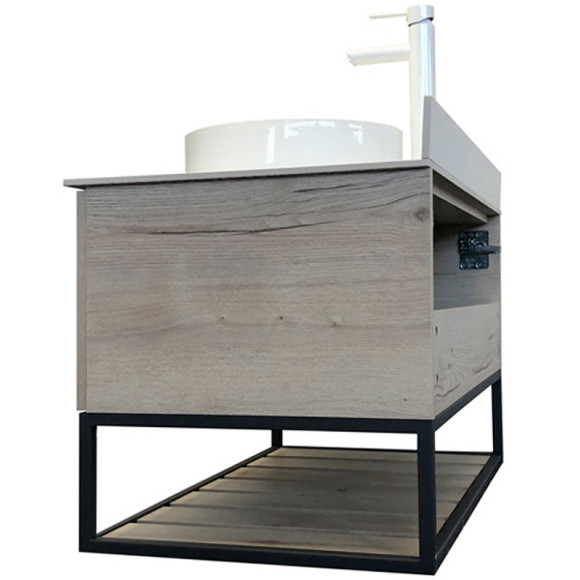 Тумба с раковиной Comforty Порто 90 00-00009322 подвесная Дуб дымчатый