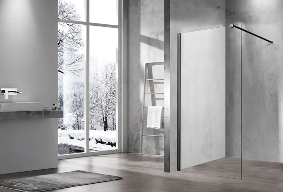 Душевая перегородка Vincea Walk-In 100 VSW-1H100CLB профиль Черный матовый стекло прозрачное Душевая перегородка Vincea Walk-In 100 VSW-1H100CLB профиль Черный матовый стекло прозрачное