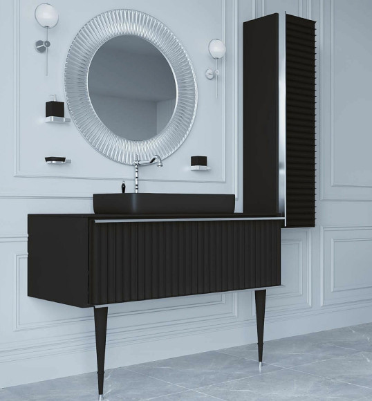 Шкаф пенал Boheme Armadi Art Vallessi Avantgarde Canale 35 846-BCR подвесной Черный Хром Шкаф пенал Boheme Armadi Art Vallessi Avantgarde Canale 35 846-BCR подвесной Черный Хром