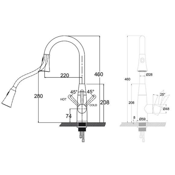 Смеситель для кухни Kaiser Merkur 26144 Хром