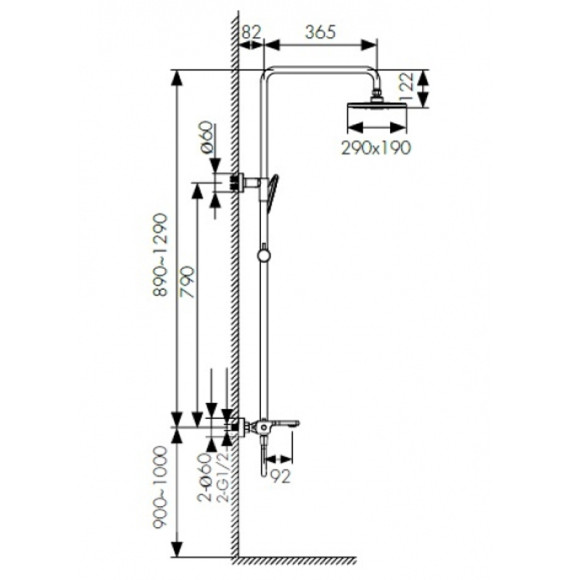 Душевая система Kaiser Elite 01182 с термостатом Хром