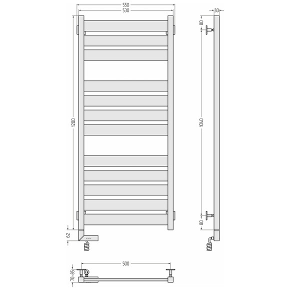 Электрический полотенцесушитель Сунержа Центурион 2.0 1200x500 L 15-5602-1250 Темный титан муар Электрический полотенцесушитель Сунержа Центурион 2.0 1200x500 L 15-5602-1250 Темный титан муар